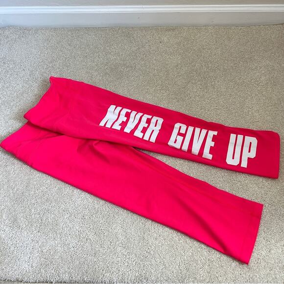 Lorna Jane Pants - Lorna Jane Never Give Up Hot Pink Cropped Leggings Women’s Size L